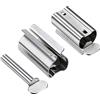 PIQIUQIU Set di 2 espulsori per dentifricio, in acciaio inox, con funzione di supporto, 8 cm, argento