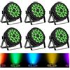 DELIBANG 6PCS Par LED RGBW Luci Palcoscenico Discoteca DJ Faretti 18 LED Par DMX Auto Sound 200W 8CH Alluminio Fari Effetti Luce Stroboscopica Discoteca DJ per Festa Prestazione Halloween Natale