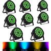DELIBANG 8PCS Par LED RGBW Luci Palcoscenico Discoteca DJ Faretti 18 LED Par DMX Auto Sound 200W 8CH Alluminio Fari Effetti Luce Stroboscopica Discoteca DJ per Festa Prestazione Halloween Natale
