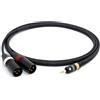 enoaudio 3106 Y Cavo Stereo professionale da enoaudio | VIABLUE T6S oro 24k stereo 3,5 mm - XLR maschio (L,R) | HiFi - 2,0 m