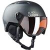 BLACK CREVICE Casque de ski Chamonix I Casque de ski avec visière Style pilote en différentes couleurs I Hommes & femmes I Casque de snowboard unisexe (S, Nero Opaco Carbonio/Bianco)
