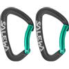 SALEWA Ortles Bent Carabiner, Black/Irish Green, Uni Unisex Adulto