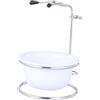Oshhni Ciotola da barba in acciaio inossidabile, tazza da barba, portatile, per rasatura bagnata, facile da insaponare, tazza per sapone da barba, ciotola, Bianco