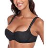 Lemorosy Reggiseno Donna Balconcino con Ferretto Imbottite Push up(Nero,5E)