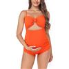 EastElegant - Costume da bagno intero premaman, con scollo a cuore, bikini per gravidanza, costume da bagno per donne incinte con scollo, Arancione, XXL