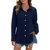 Generico Maglietta Cotone Donna Maniche Lunghe Estate Estive Camicette A V Scollo Tinta Unita Classico Canotta Floreale per Lavorare Fuori Dall'Ufficio Camicia Donna Manica Lunga Fantasia