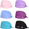 Comius Sharp 6 Pezzi Cappelli Scrub Cotone, Cappello Bouffant Regolabil con Fascia Sudore, Cappelli da Lavoro Unisex per Forniture Cura Personale