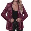 Aprilsunnyzone Blazer da donna casual con paillettes a maniche lunghe con risvolto lucido per feste, discoteca, rave, capispalla adatto per l'autunno (M viola)