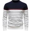 UUAISSO Maglione da Uomo Girocollo a Righe Coordinato con i Colori Felpe Pullover Lavorato a Maglia per Casual