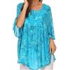 Sakkas Cleeo Lungo Largo Tie Dye Pizzo Ricamato con Paillettes Poncho Camicetta Superiore Cover Up