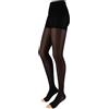 Franzoni Collant Sollievo 140 Denari, Calze a Compressione Graduata Unisex con Punta Aperta, Calzamaglia Paramedicale - Made in Italy (1-2, Nero)