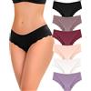 FINETOO 6 confezioni di biancheria intima senza cuciture per donne, hipster a vita bassa sexy con bordo ondulato, bikini invisibile, mutandine da donna, culottine, taglia S-XL, XX-Large
