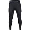 Generic Pantaloni da calcio imbottiti e ammortizzanti con cuscinetti a nido d'ape, leggings integrati da uomo, pantaloni da portiere di protezione per una protezione completa, 2-nero, S