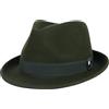 FREEBIRD99 100% feltro di lana Panama Fedora cappello corto trilby cappello piatto per uomo donna, Verde oliva (Hex Badge), 7 3/8-7 1/2