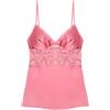 YAMAMAY - Canotta Spalline Fini in Raso con Ricami in Pizzo, Rosa Caramello, Linea Primula Color, Donna