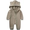 Alunsito Neonato Bambina Pagliaccetto One Piece Manica lunga Orso Orecchio Felpa con cappuccio Tuta Bambino Primavera Autunno Body