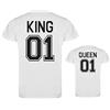 PR Service PRS - T Shirt Coppia Maglietta King Queen Idea Regalo San Valentino Natale Anniversario Uomo eDonna Coppia Amore Love Lui Lei Idea Regalo Fidanzato Fidanzata Marito Moglie