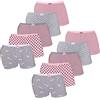 LOREZA ® 10 Mutandine da Bambina in Cotone - Modello Boxer - Stile Hipster - (164-170, K-0011