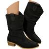 Dasongff Stivaletti da donna larghi in finta pelle scamosciata con cerniera a pieghe stivali bassi retrò eleganti stivaletti corti scarpe invernali stivali lunghi stivaletti da indossare