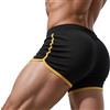 Generic Pantaloncini a compressione da uomo a costine a vita alta collant da corsa palestra fitness pantaloncini da allenamento ad asciugatura rapida sport strato di base boxer atletici, Nero , M
