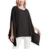 CuteSwan Camicetta da donna Lagenlook caftano con maniche a pipistrello in chiffon bohémien sciolto floreale camicetta tunica