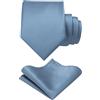 RBOCOTT Cravatta tinta unita e Pocket Square Set per gli uomini, Blu polvere., Taglia unica