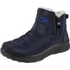 Dasongff Stivali invernali larghi da donna uomo diabetico stivaletti impermeabili con fodera calda antiscivolo scarpe stivali da neve per piedi gonfii, Blu marino, 41 EU