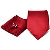 Sweet Leaf Cravatta da uomo, Fazzoletto da Taschino e Gemelli Rosso - 100% seta - Classico, Elegante e Moderno - (Confezione Regalo, ideale per un matrimonio, con un abito, in ufficio...)