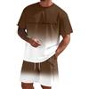 TOFOTL Completo Uomo Lino, Maglietta Manica Corta e Pantaloncini, Casual Sportiva Estivi Estivo Ginnastica Calcio Elegante Estate Eleganti Leggera Estiva Sportivi Abito da Cerimonia Uomo,XL