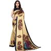 TreegoArt Fashion Abbigliamento da festa stampato in seta artistica su telai a mano da donna Saree indiano con camicetta non cucita -(Golden Peacock)