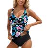 Generic Tankini Taglie Forti con Ferretto e Spalline Regolabili, Sostegno Extra, Donna, Costume da Bagno Curvy e Confortevole