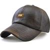 Roffatide Uomo PU Pelle Sintetica Cappellino da Baseball Polo Cappello Berretto Autunno e Inverno