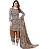 TreegoArt Fashion Abito da Donna Stampato in Crepe Francese Senza Cuciture Abito Salwar con Chiffon Stampato Dupatta -(Formato Libero) Bianco