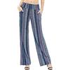 EXCHIC Donne Gamba Dritta Sciolto Boho Yoga Pantaloni Casual Elastico Vita Pantaloni con Tasche(L, Series 2#19)