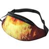 kkvhhyuo Marsupio con stampa sulla spiaggia e sul mare, marsupio regolabile a tracolla, per sport, viaggi, vacanze, per uomini e donne, Pallacanestro su fuoco Fiamma Splash, One Size, Organizer per borse