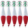 GALPADA 5 Pezzi Pesca Luminoso per Calamari e Polpi Gancio Esplosivo in Plastica Rosso Resistente per Acqua e Salata Accessori per Attrezzatura da Pesca
