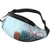 kkvhhyuo Marsupio con stampa di albero di Natale e cervo, marsupio regolabile a tracolla per sport, viaggi, vacanze, per uomini e donne, Pinguino natalizio, One Size, Organizer per borse