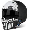 NIKANXIA Casco Moto Integrale Bluetooth Omologato ECE per Adulti Scooter Strada(B,L=59-60cm)
