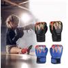 Picysa Guantoni da Boxe per Bambini Regolabili in Pelle PU Traspirante per Allenamento 3-12 Anni Design Durevole Dissipazione del Calore (Nera)