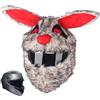 Jorzer Copricasco per, Copricasco in Peluche con Diavolo Diavolo Coniglio per Accessori protettivi per Copricapo Integrale per Feste in, Uso Quotidiano.