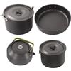 Changor Set da Cucina da Campeggio Pentole in Allumina Dura Leggera di Grande capacità per Avventure All'aria Aperta 5-6 Persone