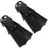 BESTOYARD Pinne da Nuoto Corte in Silicone Nere per Teenager Apertura Frontale, Morbide e Sicure per Snorkeling e Allenamento in Piscina