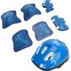 Cryfokt Set di Caschi da Bici per Bambini, Equipaggiamento Protettivo Regolabile, Comodo e Sicuro per Bambini Dai 5 Ai 14 Anni, 1 Casco, 2 Ginocchiere, 2 Gomitiere, Protezioni per i polsi. (BLUE)