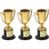 TOVINANNA 3 Pezzi Mini Trofei in Plastica Oro, Premi Motivazionali Eleganti e Versatili, per Eventi Sportivi e Feste Scolastiche Riutilizzabile