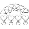 JOINPAYA 10 Pezzi Portachiavi Cuore in Metallo Argento Moschettone a Molla | Chiavi e Charms, Apertura Fluida, Aggancio Rapido, Adatto a Zaini e Borse
