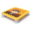 AsrMyjcx Trampolino Bambini Trampolino Quadrato Mini Trampolino Gioco Trampolino Interno con Cornice Imbottita Bassa in PVC, Giallo, Tappeto Elastico Giallo Heather Con Motivo