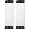 KALLORY 2 Pezzi Contenitore per Palline Golf in Tubo PC Trasparente Nero