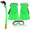 HEALSOPTHY Snorkel Set Per Con Maschera Da Snorkeling Occhialini Anti-Appannamento e Boccaglio, Per Snorkeling e Nuoto, Verde, 1 Set, Taglia 30-35