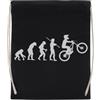 Jinbetee MTB Evoluzione Borsa Da Palestra Nera Borsa Sportiva Con Coulisse Riutilizzabile In Cotone Black Gym Bag Cotton Reusable Drawstring Sport Bag