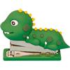 Mobestech Cucitrice Portatile a Forma di Dinosauro Verde in Silicone e Acciaio Inossidabile, Spillatrice Piccola e Decorativa per Ufficio e Uso Domestico